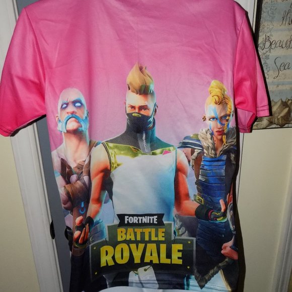Fortnite Battle Royale Pink Short Sleeve Shirt - Picture 3 of 3